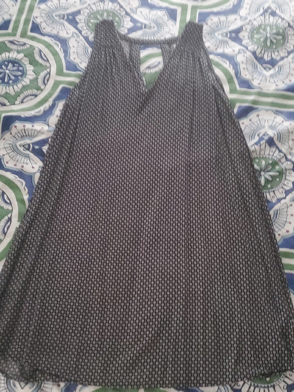 Old Navy Knee Length Sleeveless Black Print Dress XL